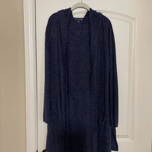 Barefoot Dreams Cozy Chic Lite Hooded Resort Cardigan Pacific Blue